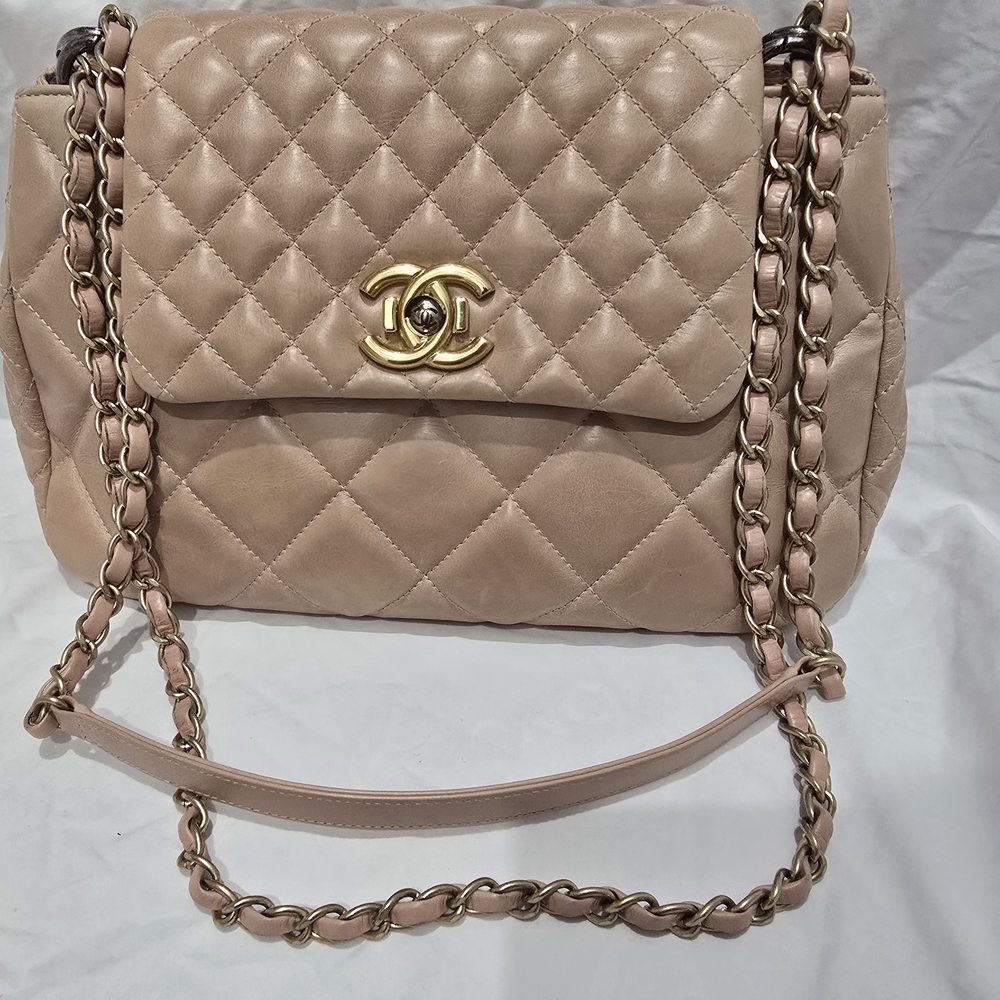 Chanel Mix ACCORDION CC Flap Bag QUILTED GLAZED CALFSKIN